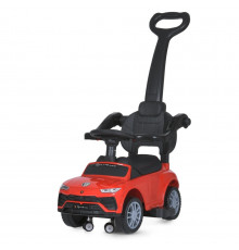 Детская Каталка-толокар M 5044L-3 красный, c родительской ручкой
