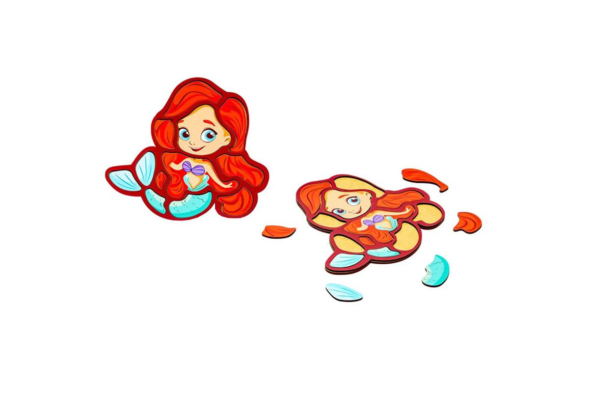 Детский пазл-вкладыш "Русалка" Puz-22965, 12 элементов