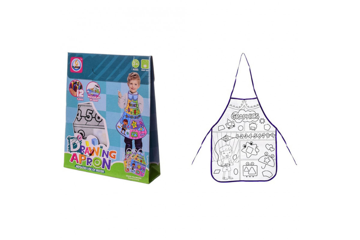 Детский набор для творчества  "Drawing Apron" Z185-10D, фломастеры смываются водой