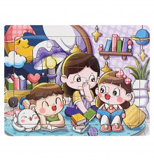 Детский деревянный пазл-вкладыш "Веселые истории" MD 1343-3, 12 элементов 15 х 11 х 0,4 см