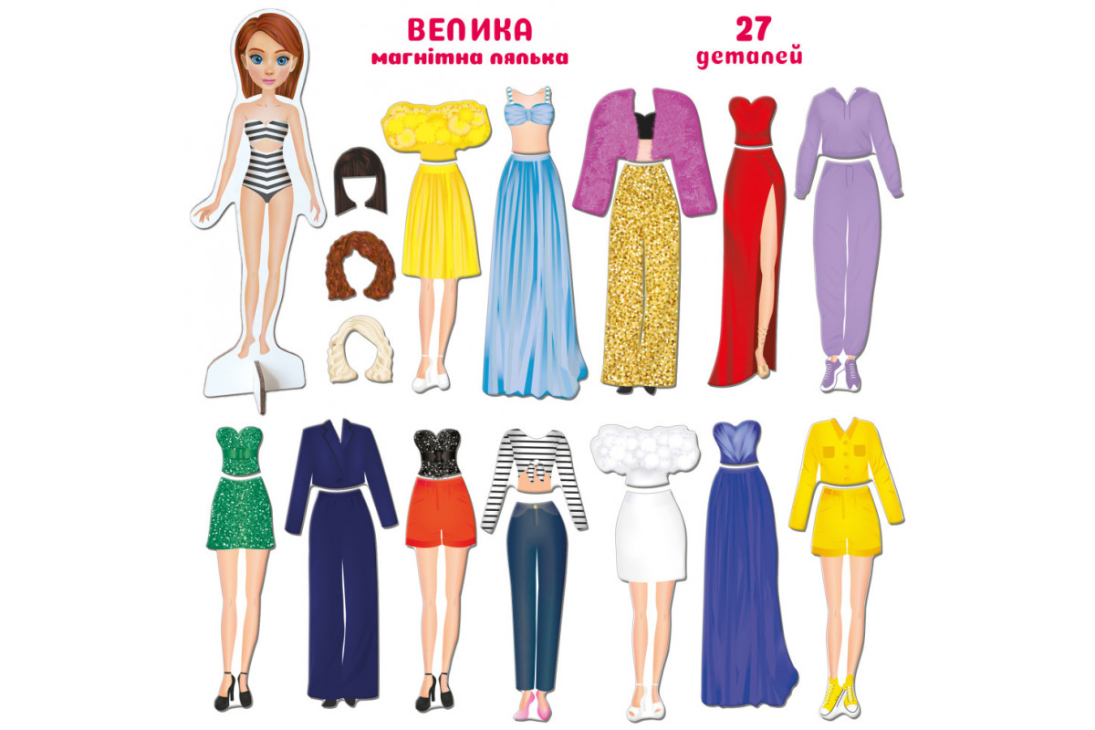 Настільна магнітна гра "Fashion story" ML4032-08 EN магнітна лялька, 27 магнітів