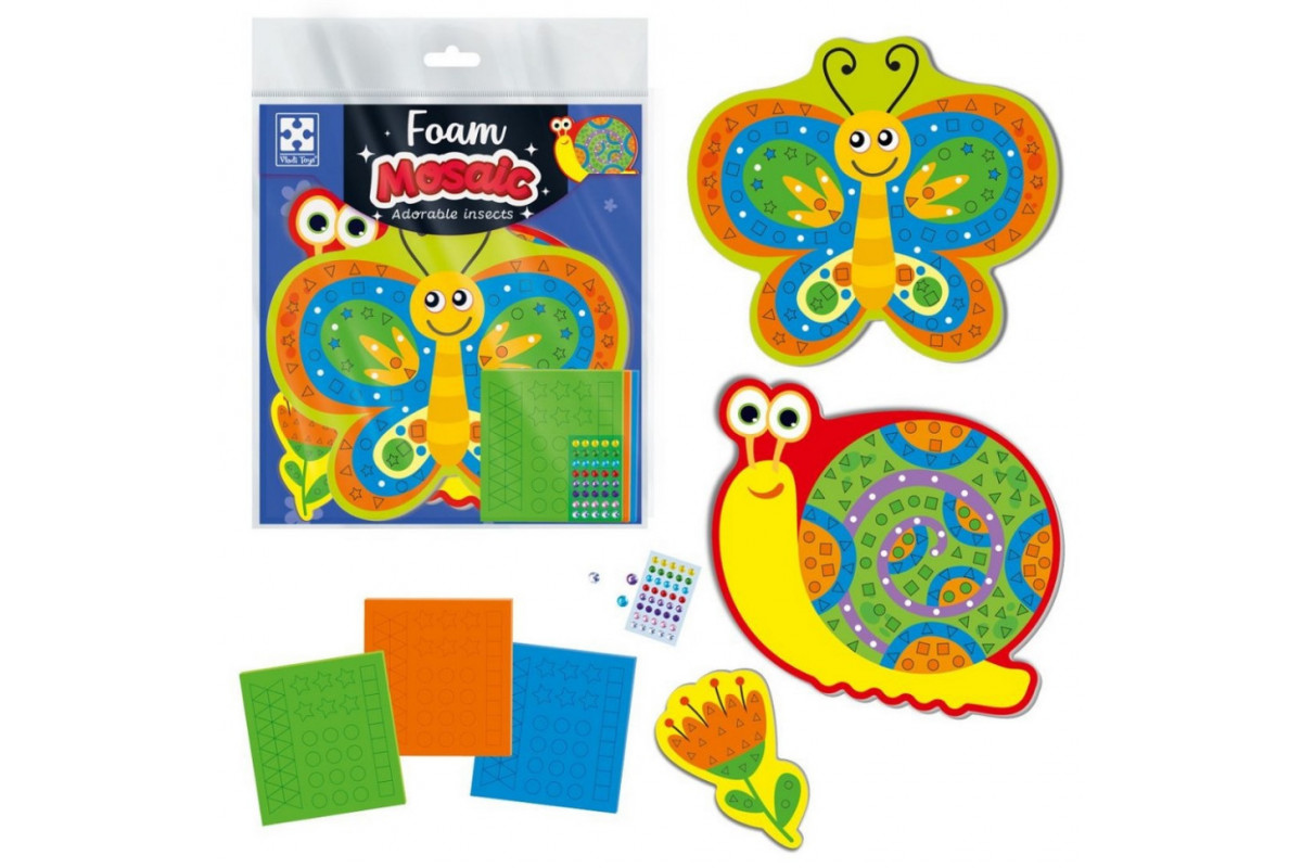 Набір для творчості "Чарівні комашки" VT4511-23 з м'якою мозаїкою та стразами