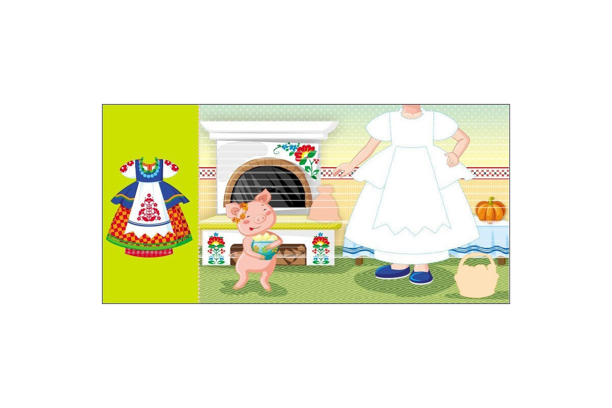 Детская книга с наклейками Одень куклу "Украиночка Стефания у бабушки" 615011