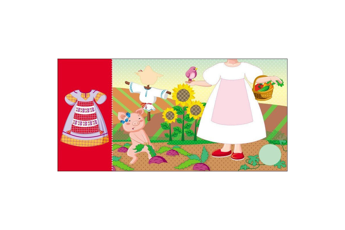 Детская книга с наклейками Одень куклу "Украиночка Стефания у бабушки" 615011