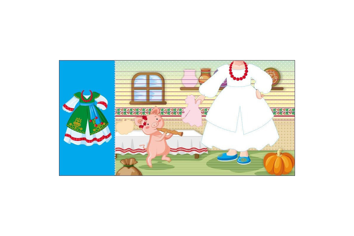 Детская книга с наклейками Одень куклу "Украиночка Стефания у бабушки" 615011