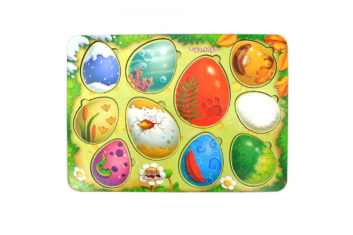 Настольная развивающая игра "Кто в яйце?" Ubumblebees (ПСФ040) PSF040 сортер-вкладыш