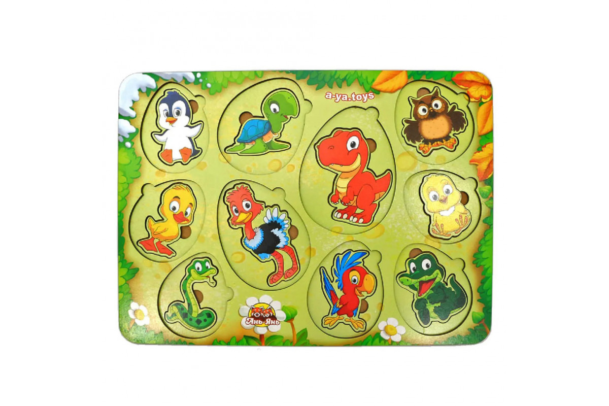 Настольная развивающая игра "Кто в яйце?" Ubumblebees (ПСФ040) PSF040 сортер-вкладыш