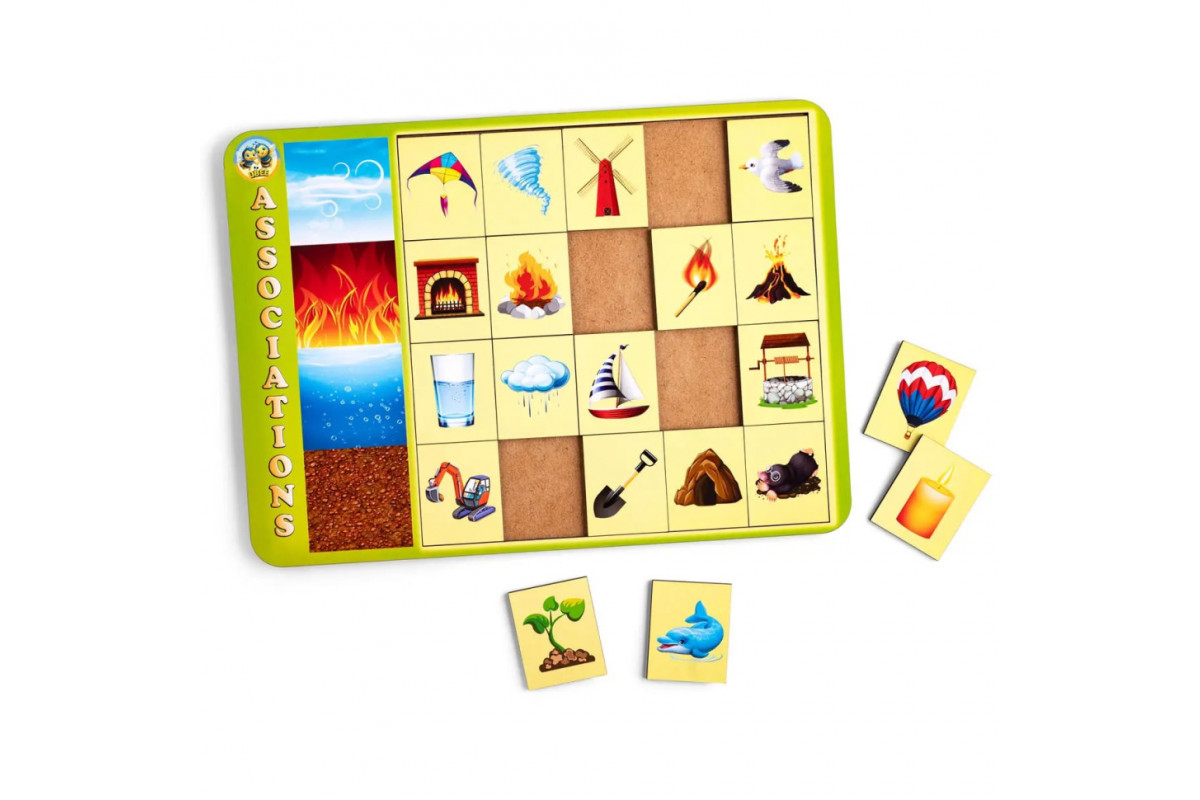 Дерев'яний пазл-вкладиш "Асоціації – стихії" Ubumblebees (ПСФ099) PSF099, 20 плашок