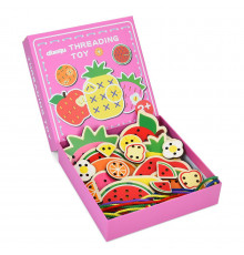 Детская деревянная игрушка-шнуровка "Фрукты" MD 1985(Pink)