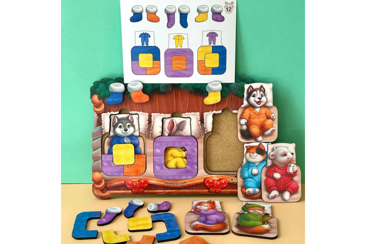 Дерев'яний сортер "Тварини в ліжечку" PSD302 (ПСД302)