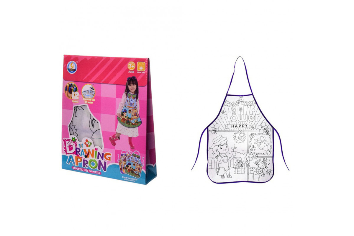 Детский набор для творчества  "Drawing Apron" Z185-10G, фломастеры смываются водой