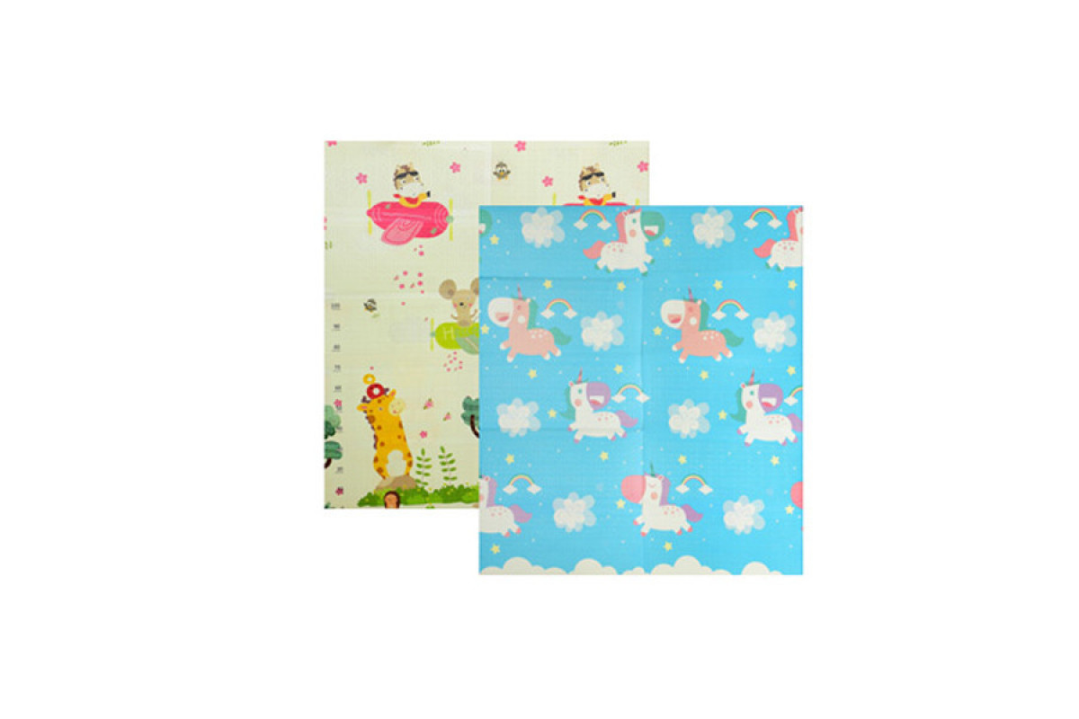 Дитячий термокилимок складаний MR 0586-2 двосторонній 150-180 см  Тварини-Єдинороги