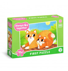 Пазл дитячий "Завжди разом Котики" 300632, 12 елементів