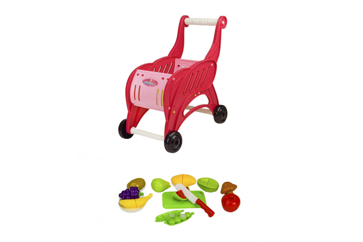 Продуктовий візок і продукти на липучках 889-137 /138 Рожевий