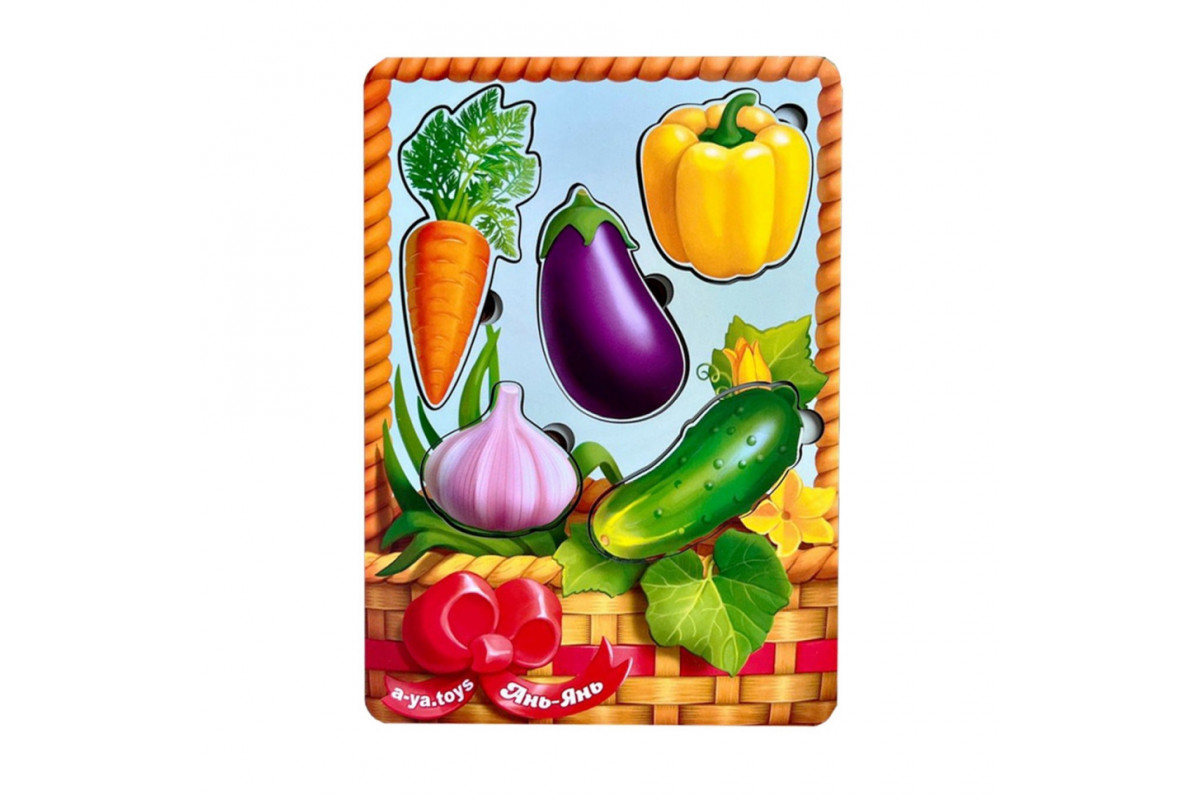 Настольная развивающая игра "Корзина с овощами-1" Ubumblebees (ПСФ042) PSF042 сортер-вкладыш