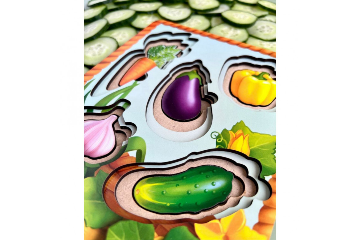 Настольная развивающая игра "Корзина с овощами-1" Ubumblebees (ПСФ042) PSF042 сортер-вкладыш