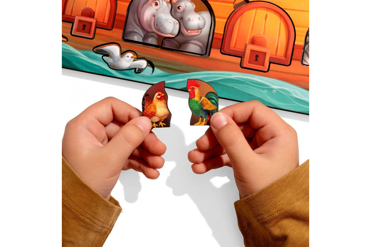 Развивающий пазл-вкладыш "Ноев ковчег" PSD275 с фоном