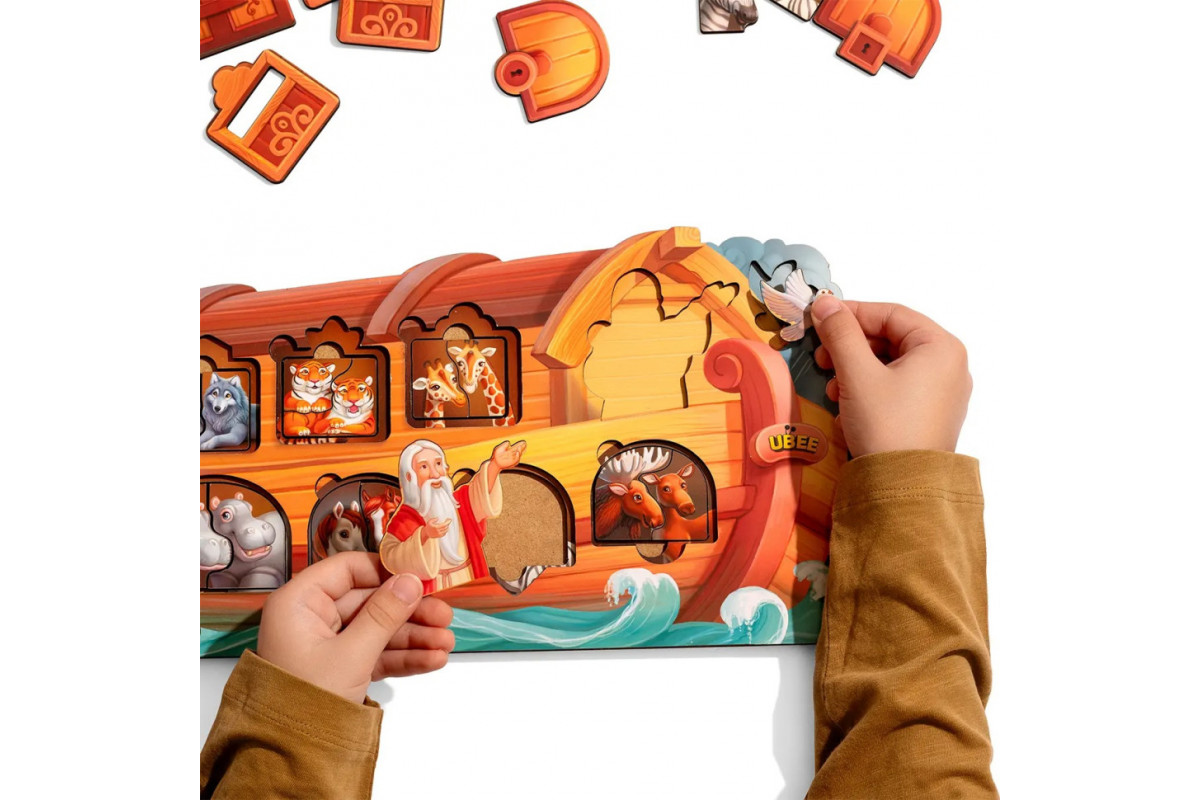 Развивающий пазл-вкладыш "Ноев ковчег" PSD275 с фоном