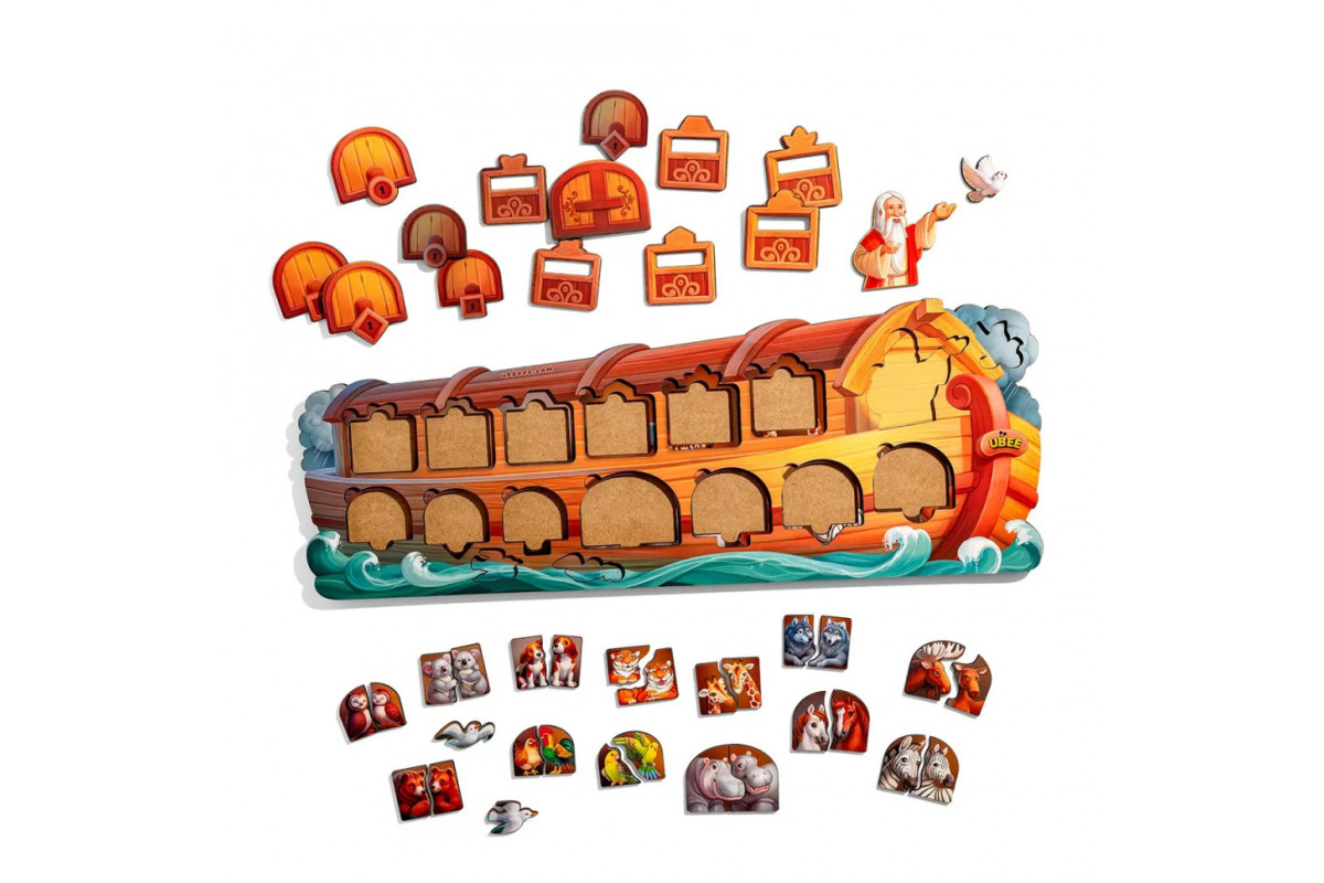 Развивающий пазл-вкладыш "Ноев ковчег" PSD275 с фоном