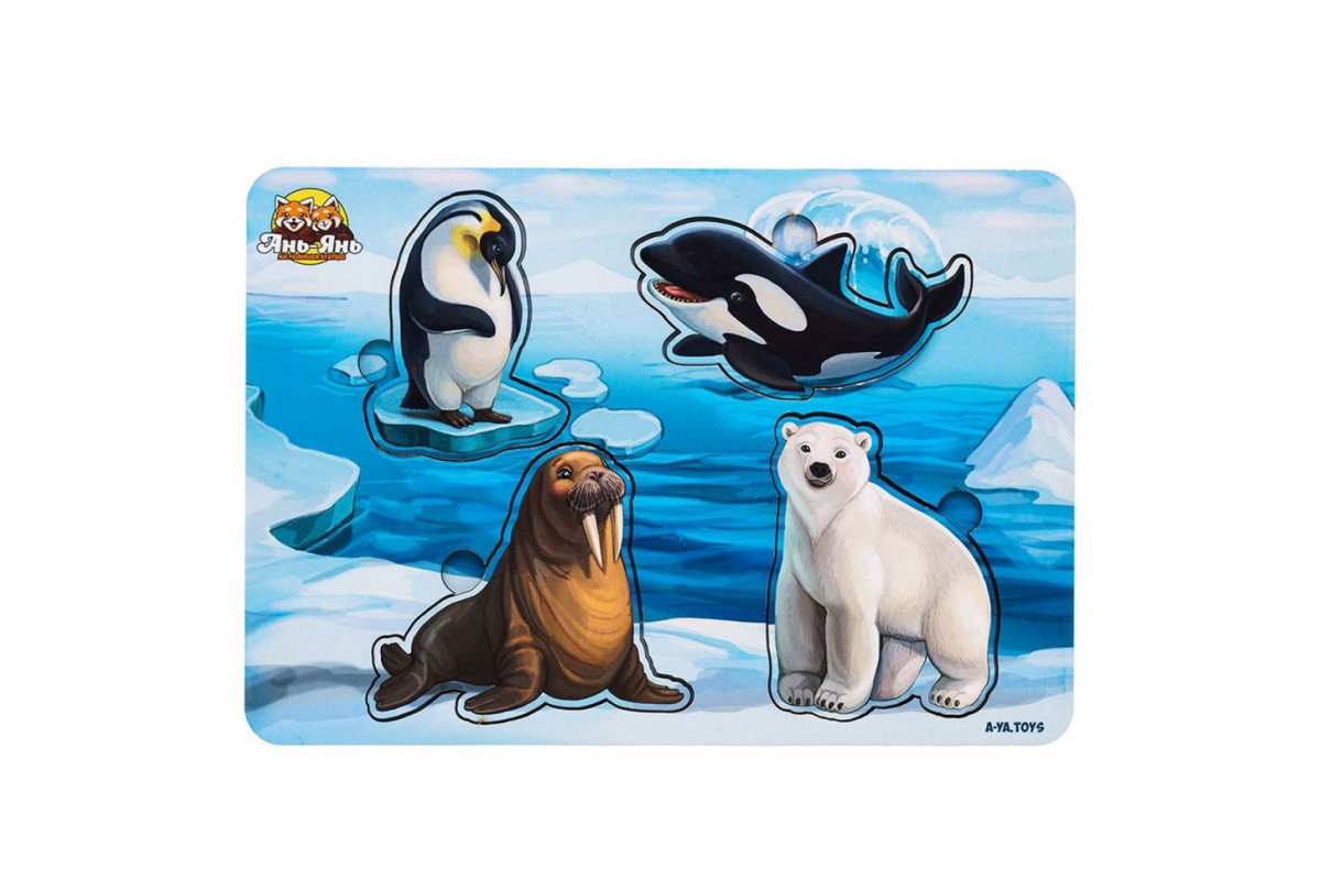 Дерев'яний пазл-вкладиш "Арктика" Ubumblebees (ПСД102) PSD102 мама та малюк