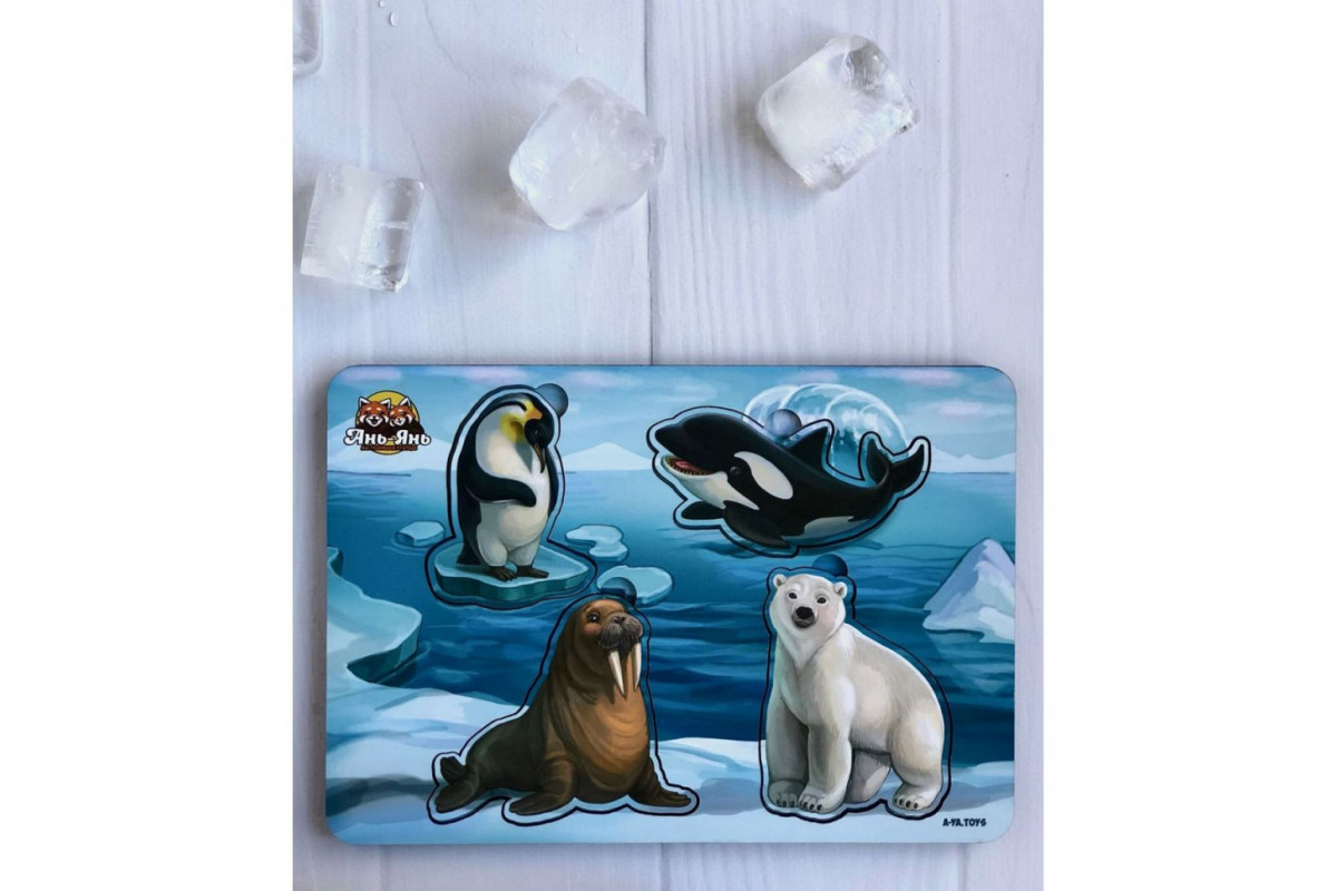 Дерев'яний пазл-вкладиш "Арктика" Ubumblebees (ПСД102) PSD102 мама та малюк