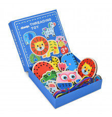 Детская деревянная игрушка-шнуровка "Животные" MD 1985(Blue)