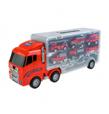 Детский трейлер с машинками PS006-2, 6 машинок