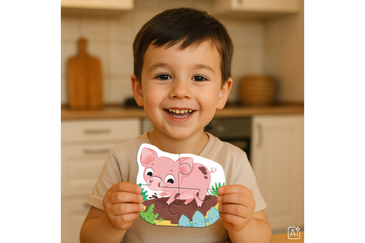 Дитячий пазл 4 в 1 "Baby puzzle. Сільські тварини" 300686 набір 4 в 1