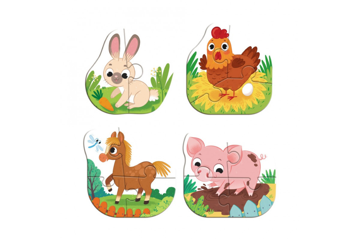 Дитячий пазл 4 в 1 "Baby puzzle. Сільські тварини" 300686 набір 4 в 1