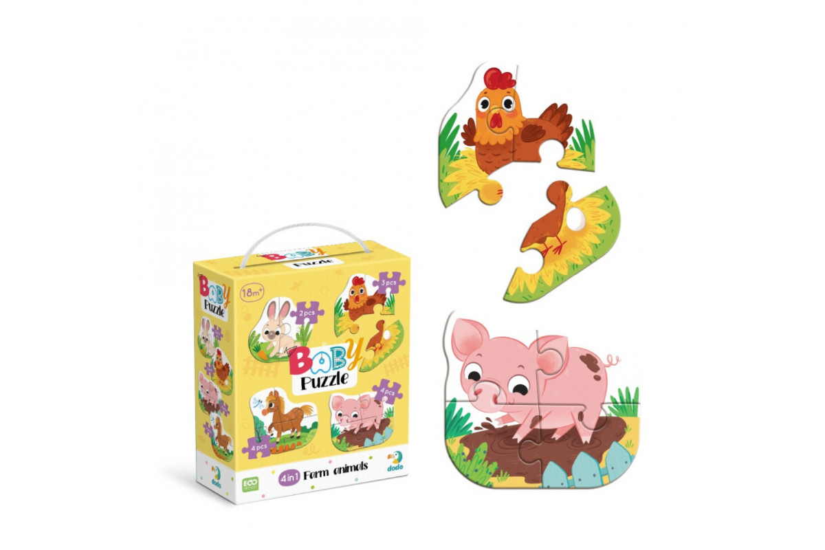 Дитячий пазл 4 в 1 "Baby puzzle. Сільські тварини" 300686 набір 4 в 1