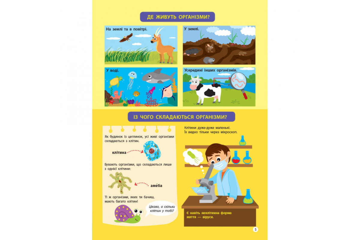 Детям о науке "Биология" 14003 на украинском языке, 32 страницы