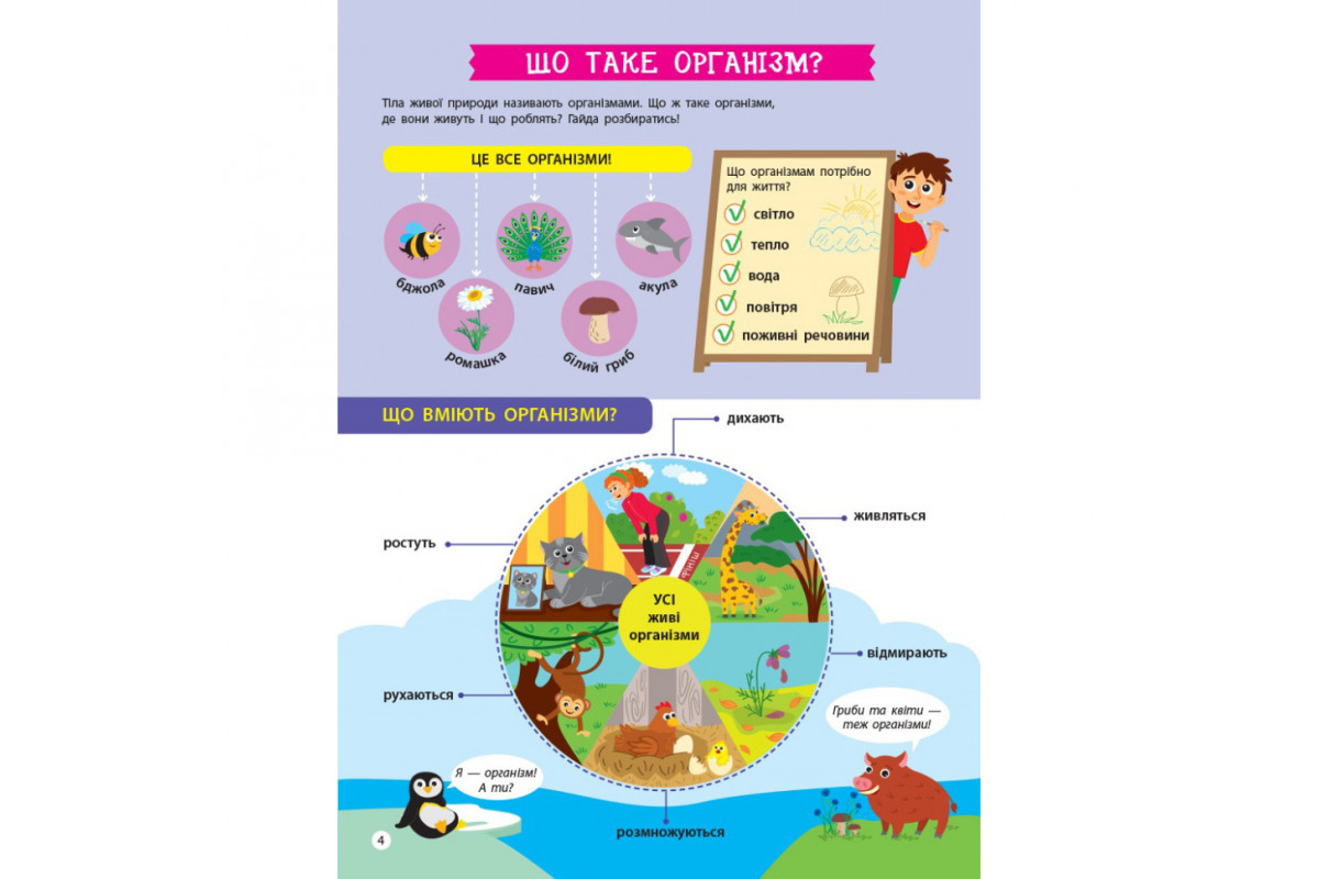 Детям о науке "Биология" 14003 на украинском языке, 32 страницы