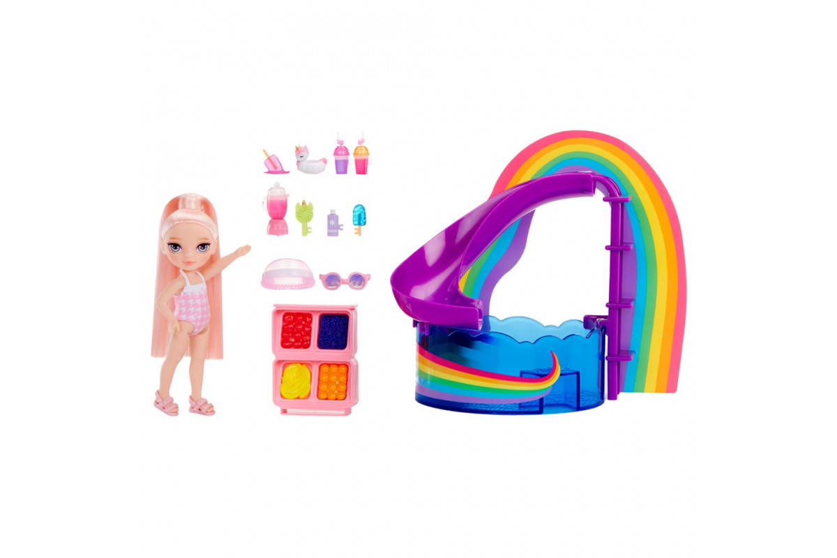 Детский игровой набор с куклой серии "Littles" - Счастливый праздник в бассейне Rainbow High 522249