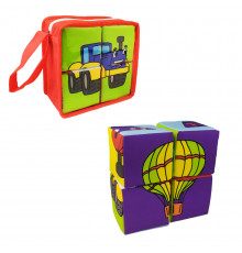 Набір м'яконабивних кубиків "Конструктор Транспорт" Macik МС 090501-01