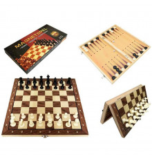 Набор настольных игр "Шахматы, нарды, шашки 3 в 1" W2801M
