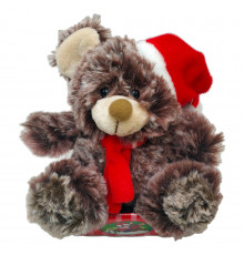 Мягкая игрушка MC1571, мишка Санта Коричневый