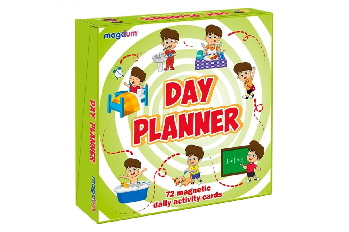 Дитячий розвиваючий набір магнітів "Розпорядок дня" ML4032-03, 72 магнітні фігурки