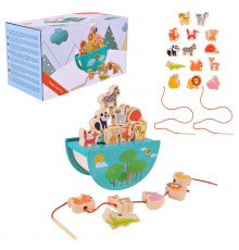 Деревянная игрушка Балансир-шнуровка 2 в 1 C9406