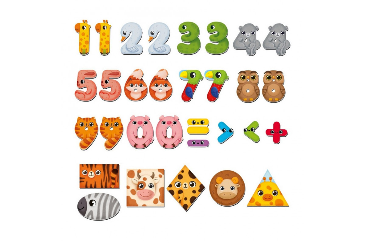 Детская развивающая магнитная игра "Чудо-математика. Цифры и фигуры" VT5411-19 31 магнит