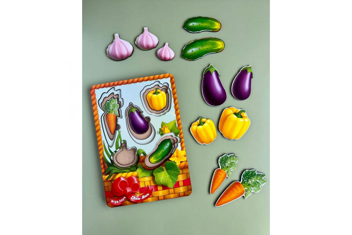 Настольная развивающая игра "Корзина с овощами-2" Ubumblebees (ПСФ043) PSF043 сортер-вкладыш