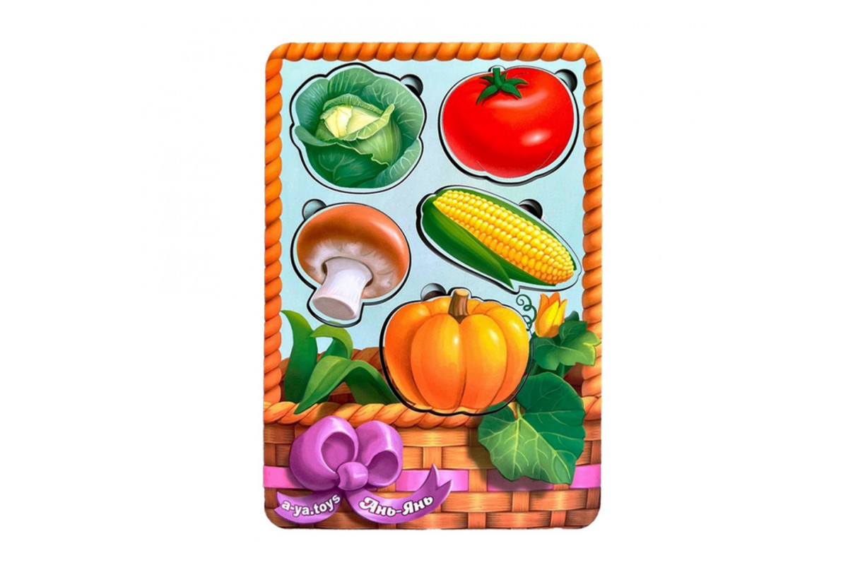 Настольная развивающая игра "Корзина с овощами-2" Ubumblebees (ПСФ043) PSF043 сортер-вкладыш