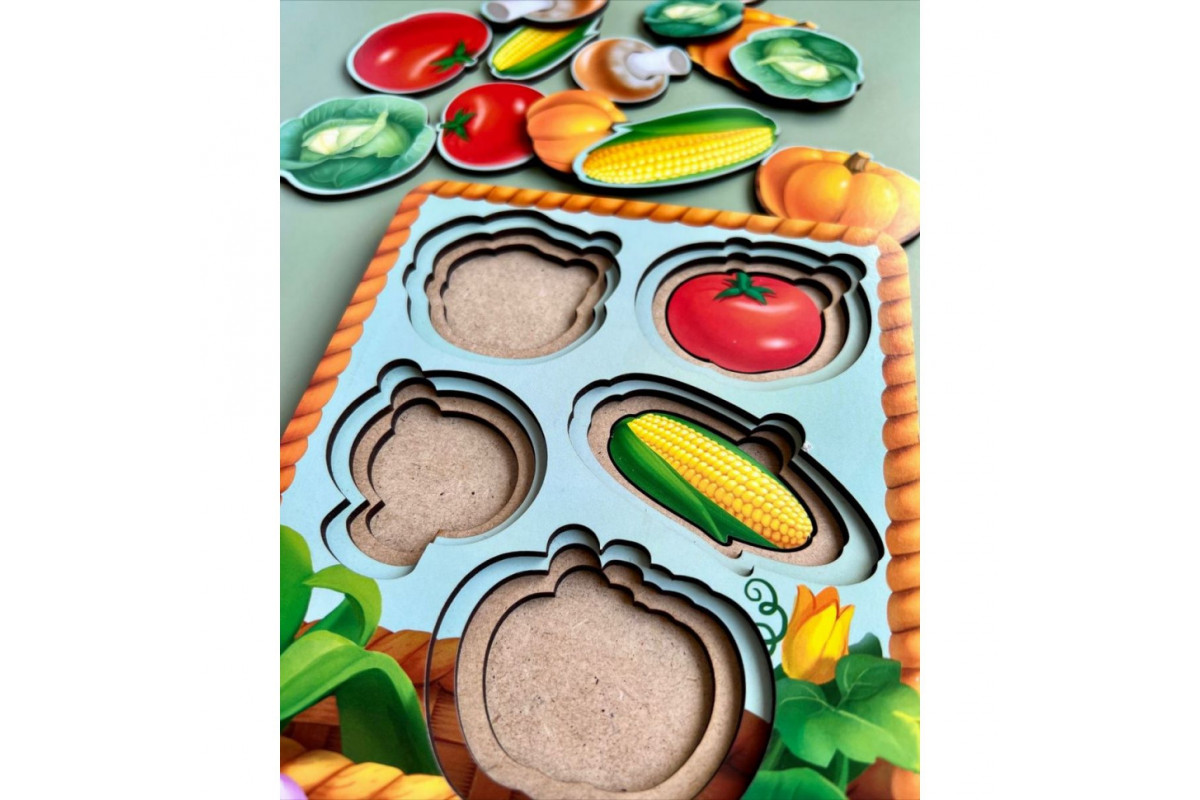 Настольная развивающая игра "Корзина с овощами-2" Ubumblebees (ПСФ043) PSF043 сортер-вкладыш