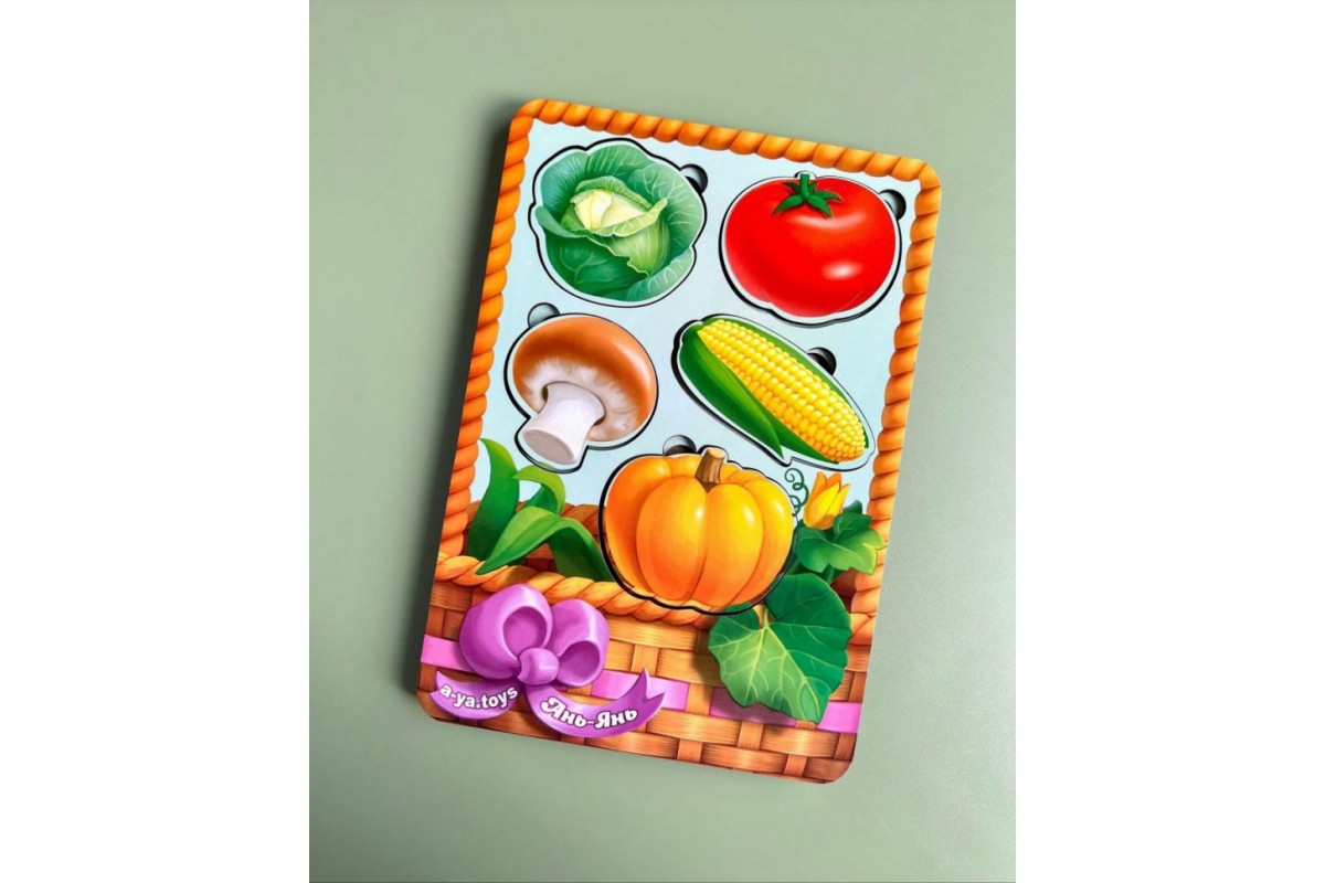 Настольная развивающая игра "Корзина с овощами-2" Ubumblebees (ПСФ043) PSF043 сортер-вкладыш
