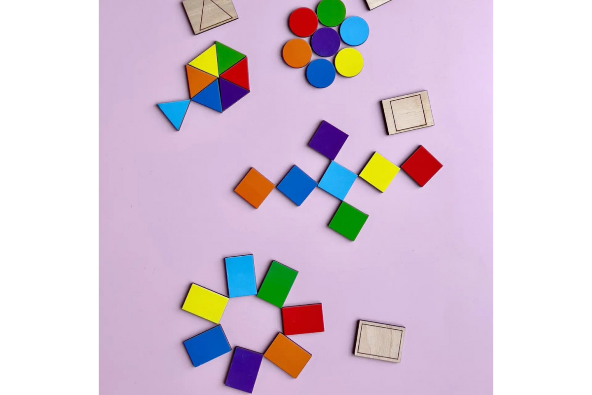 Деревянный пазл-вкладыш "Бобры-маляры – 2" Ubumblebees (ПСД104) PSD104 геометрические фигуры