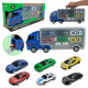 Детский трейлер с машинками PS006-1, 6 машинок