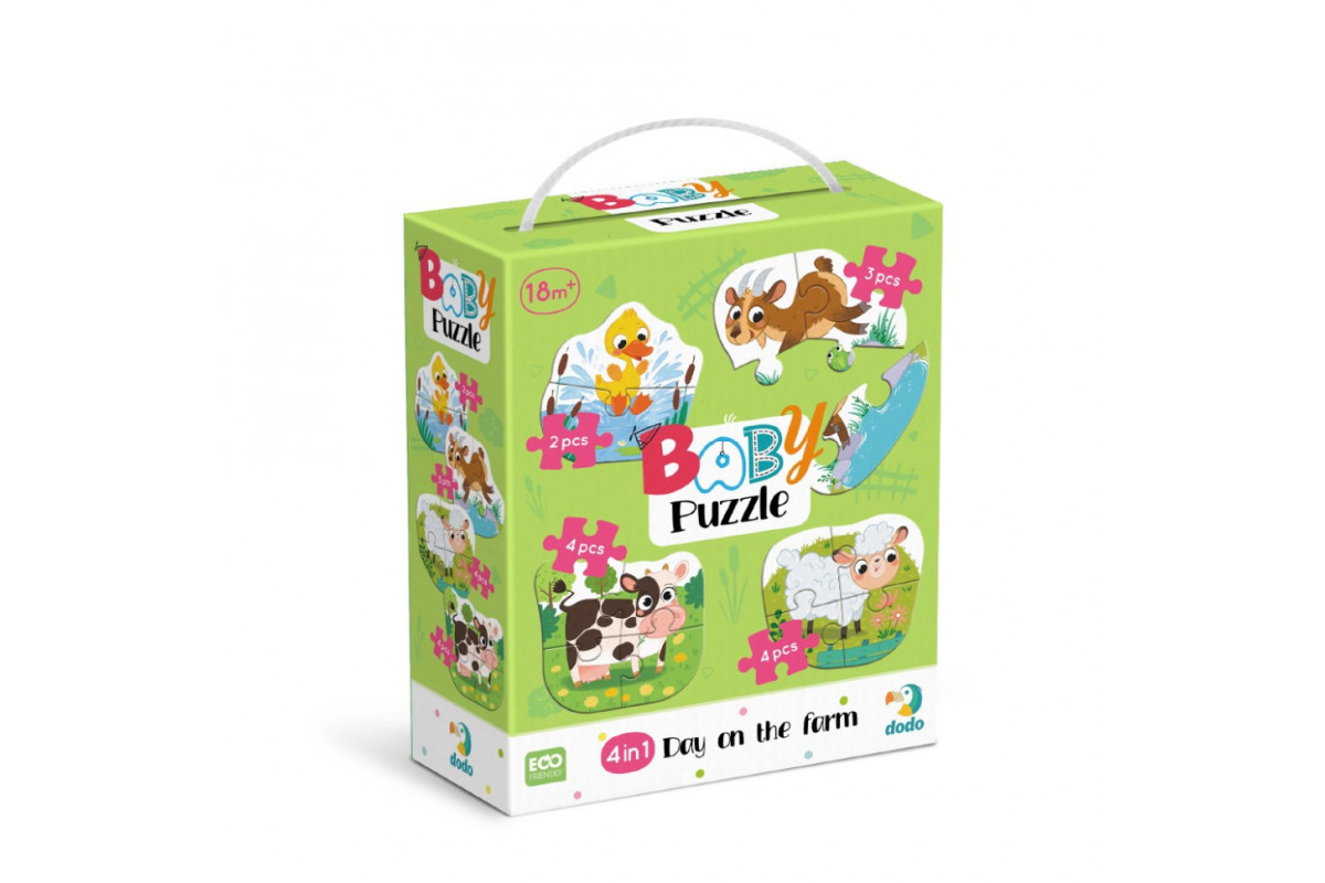 Дитячий пазл 4 в 1 "Baby puzzle. День на фермі" 300687 набір 4 в 1