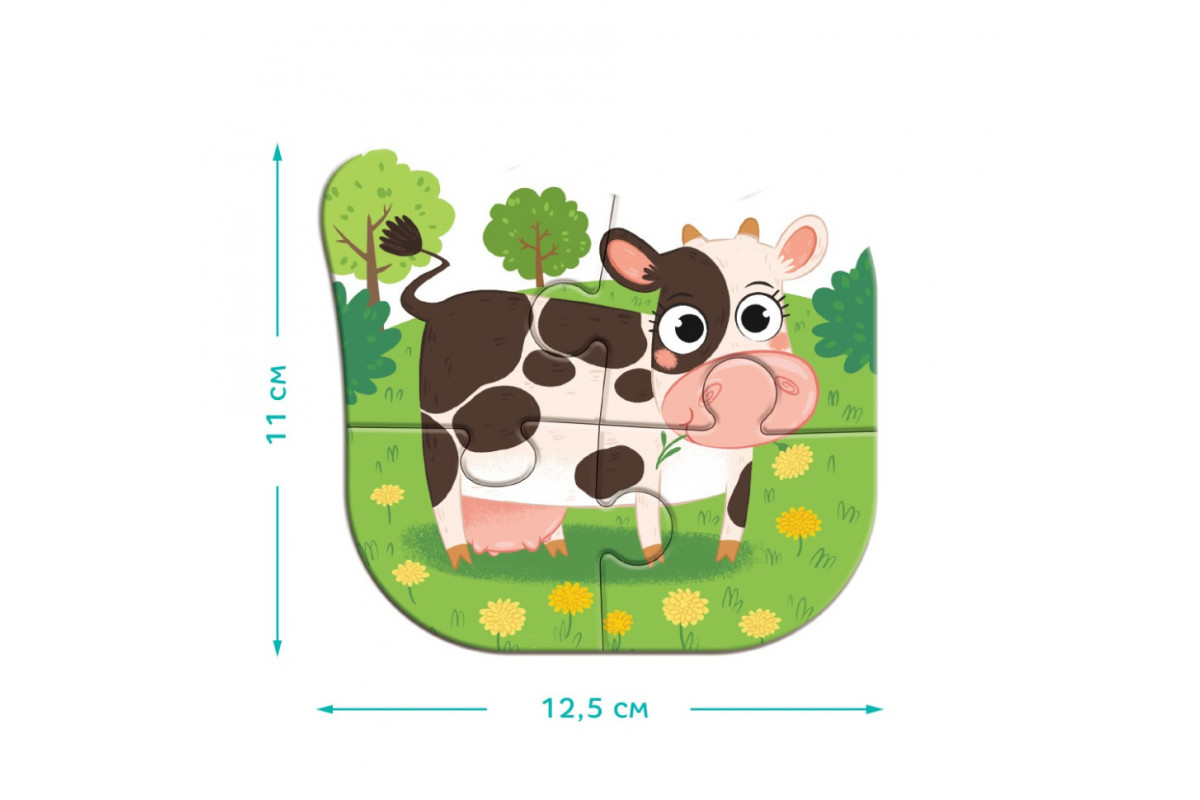 Дитячий пазл 4 в 1 "Baby puzzle. День на фермі" 300687 набір 4 в 1