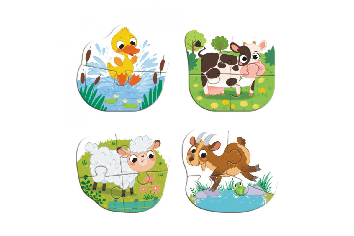 Дитячий пазл 4 в 1 "Baby puzzle. День на фермі" 300687 набір 4 в 1