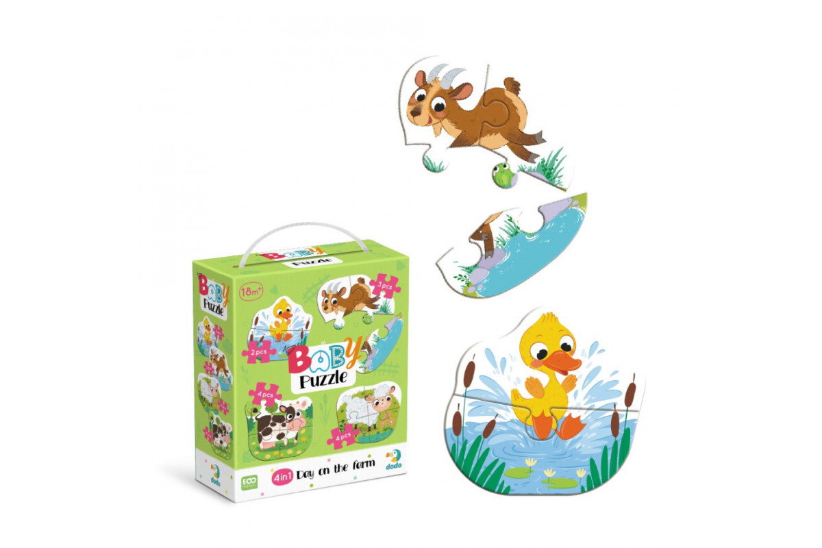 Дитячий пазл 4 в 1 "Baby puzzle. День на фермі" 300687 набір 4 в 1