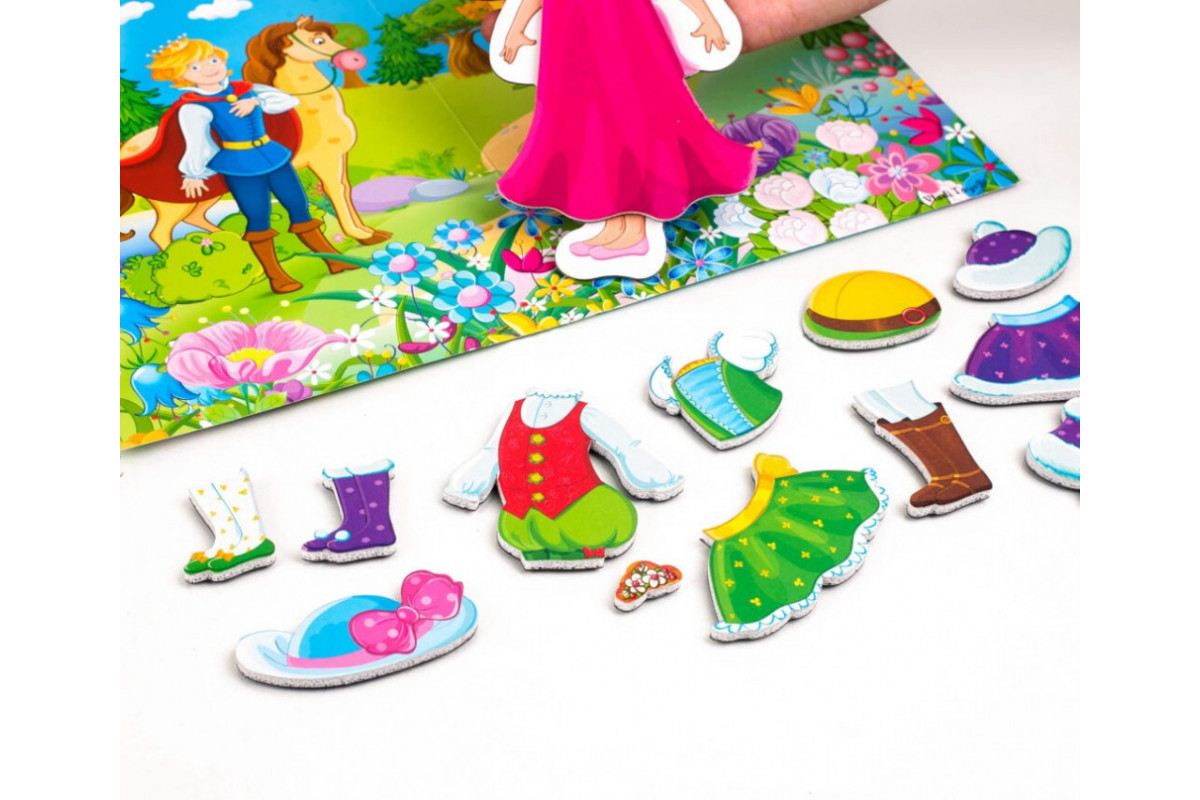 Гра магнітна одягалка «Принцеса» VT3204-26, 1 лялька, 14 магнітів